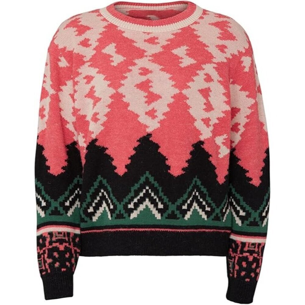 Anthropologie  Aldomartins Pink Abstract Designer Sweater Pink Size: 18